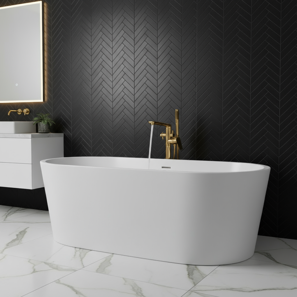 Robinet de baignoire indépendant Emilia - Or brossé