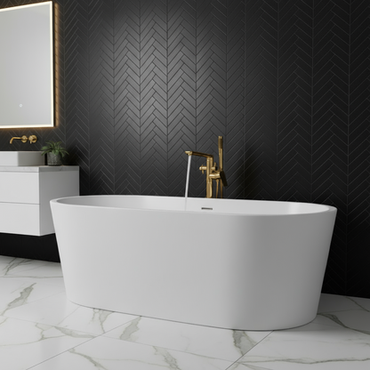 Robinet de baignoire indépendant Emilia - Or brossé