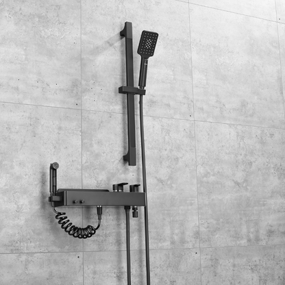 Ensemble de douche à effet pluie encastré - Bruno - Noir