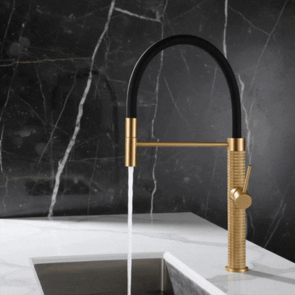 Robinet de cuisine semi-professionnel Angelica – Bec rétractable – Gris gunmetal