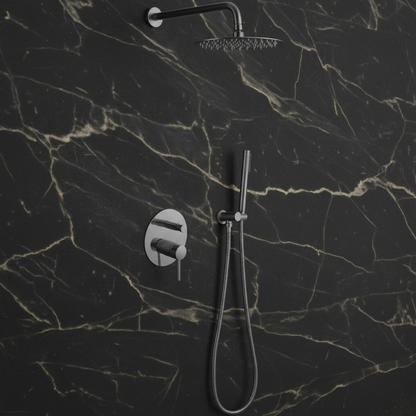 Inbouw Regendoucheset Angelica – Staafhanddouche – Gunmetal grey