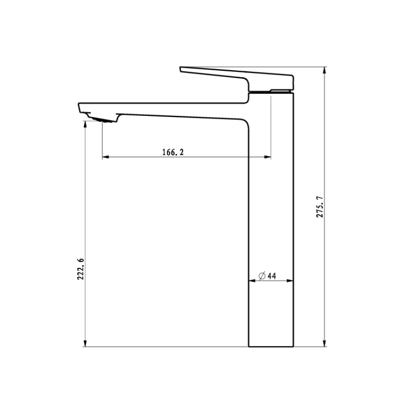 Robinet de baignoire indépendant Lisandro – Sortie d'eau en cascade – Nickel brossé