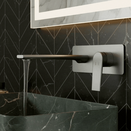 Robinet de baignoire indépendant Lisandro – Sortie d'eau en cascade – Nickel brossé