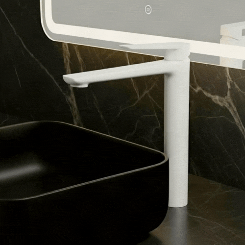 Robinet de baignoire indépendant Lisandro – Sortie d'eau en cascade – Nickel brossé