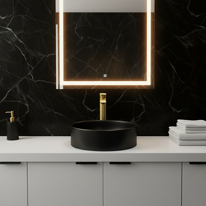 Robinet de baignoire indépendant Lisandro – Sortie d'eau en cascade – Nickel brossé