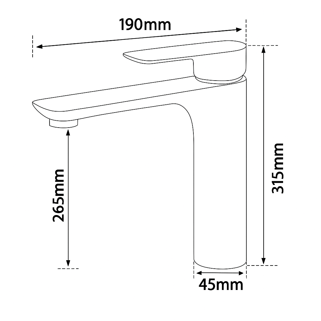 Robinet de baignoire indépendant Lisandro – Sortie d'eau en cascade – Nickel brossé