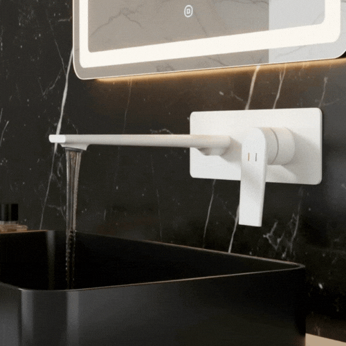 Robinet de baignoire indépendant Lisandro – Sortie d'eau en cascade – Nickel brossé