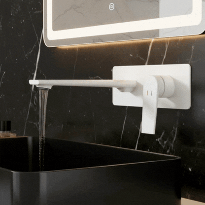 Robinet de baignoire indépendant Lisandro – Sortie d'eau en cascade – Nickel brossé