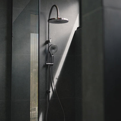 Regendoucheset Valencia – Graphite - Douche à air - Avec robinet mélangeur encastré