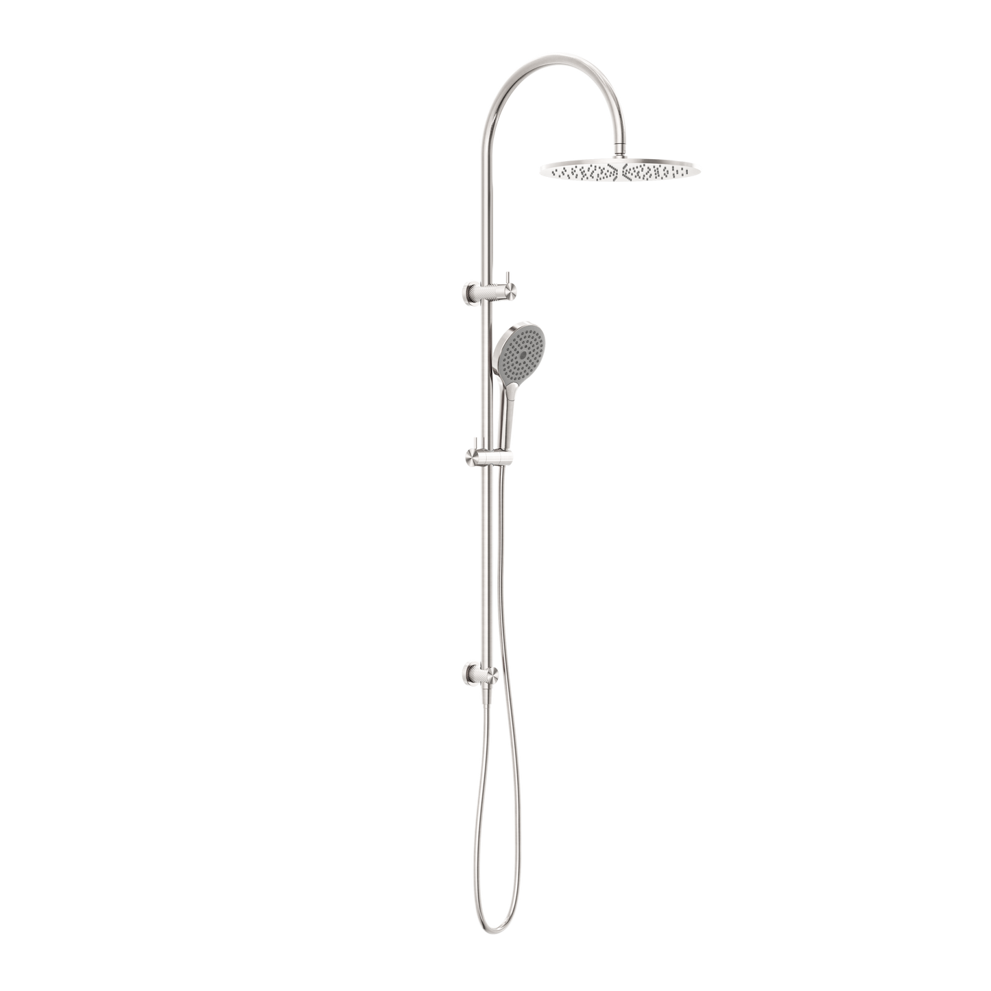 Regendoucheset Valencia – Nickel brossé - Douche à air II - Avec robinet mélangeur encastré