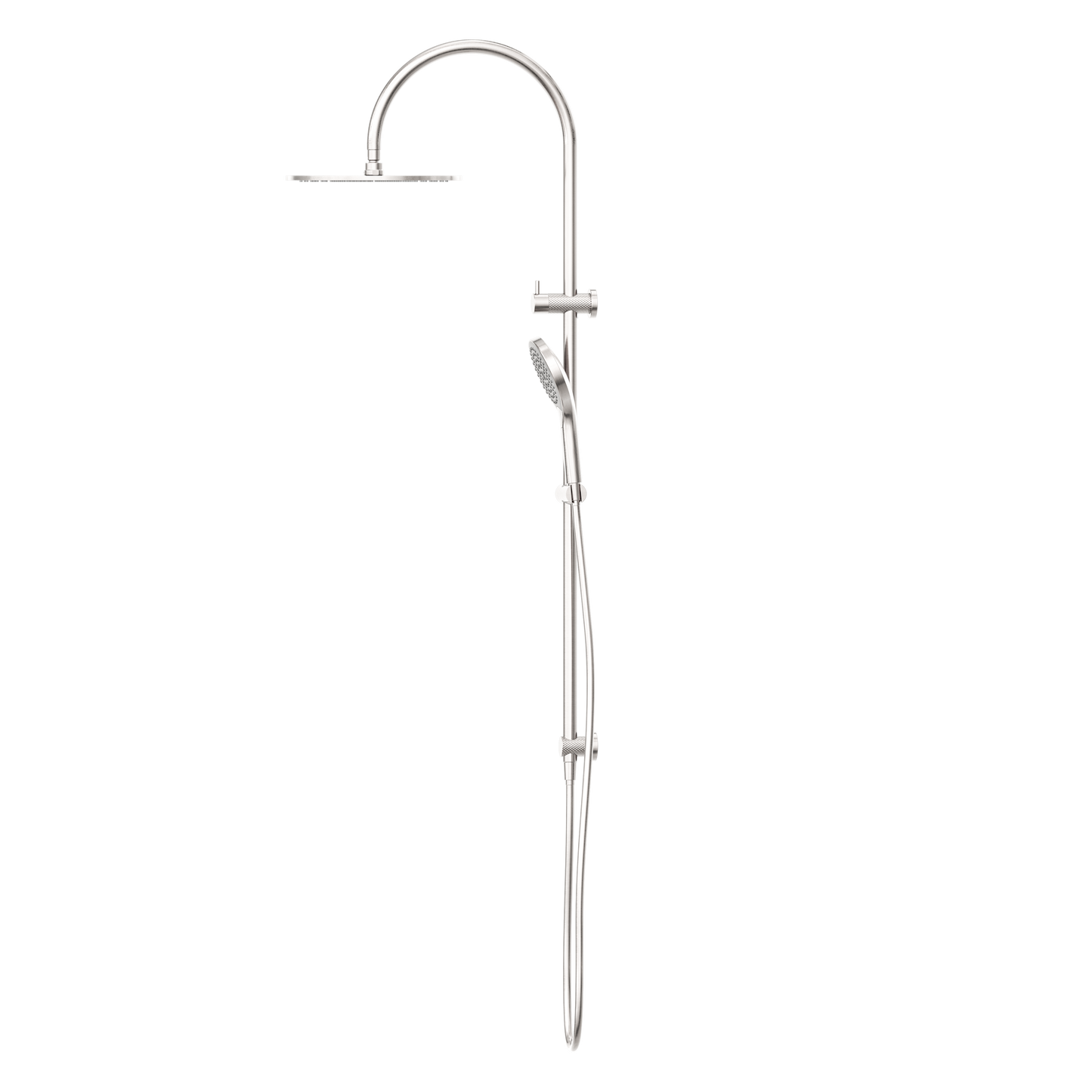 Regendoucheset Valencia – Nickel brossé - Douche à air II - Avec robinet mélangeur encastré