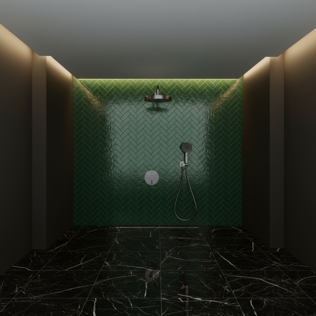 Ensemble de douche à effet pluie encastré Amalia - Gris gunmetal