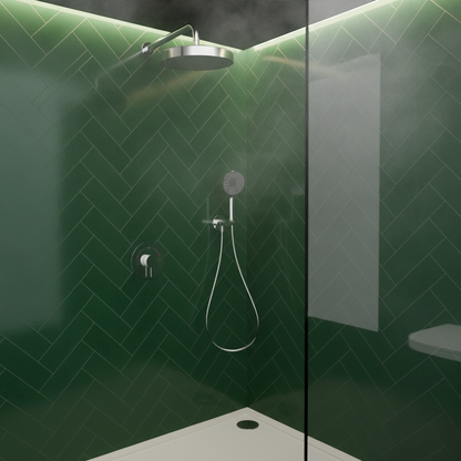 Ensemble de douche à effet pluie encastré Amalia - Chrome