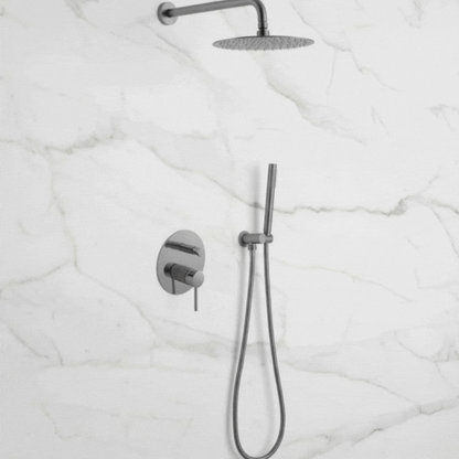 Inbouw Regendoucheset Angelica – Staafhanddouche – Gunmetal grey