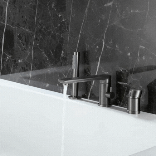 Robinet de baignoire indépendant Lisandro – Sortie d'eau en cascade – Nickel brossé