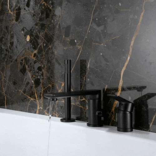 Robinet de baignoire indépendant Lisandro – Sortie d'eau en cascade – Nickel brossé