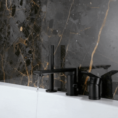 Robinet de baignoire indépendant Lisandro – Sortie d'eau en cascade – Nickel brossé