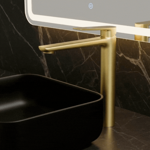 Robinet de baignoire indépendant Lisandro – Sortie d'eau en cascade – Nickel brossé