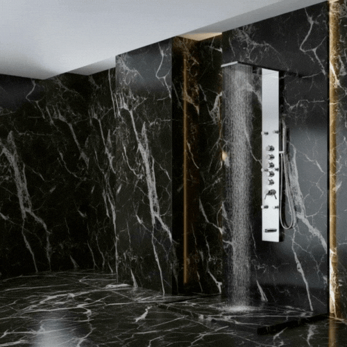 Robinet de baignoire indépendant Lisandro – Sortie d'eau en cascade – Nickel brossé