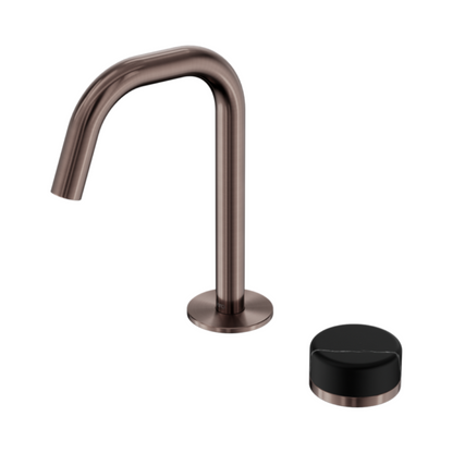 Robinet de lavabo encastré Sorrento – Marquina Noir – 2 trous – Débit droit – Bronze brossé
