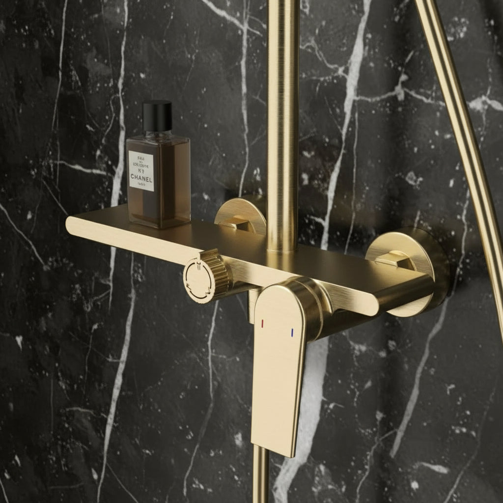 Robinet de baignoire indépendant Lisandro – Sortie d'eau en cascade – Nickel brossé