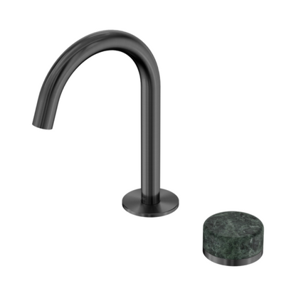 Robinet de lavabo encastré Sorrento – Verde Alpi - 2 trous - Bec courbé - Gun metal grey