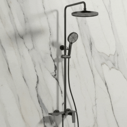 Robinet de baignoire indépendant Lisandro – Sortie d'eau en cascade – Nickel brossé