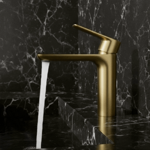 Robinet de baignoire indépendant Lisandro – Sortie d'eau en cascade – Nickel brossé